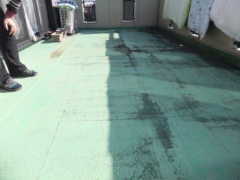 羽島市　雨漏りベランダ　防水