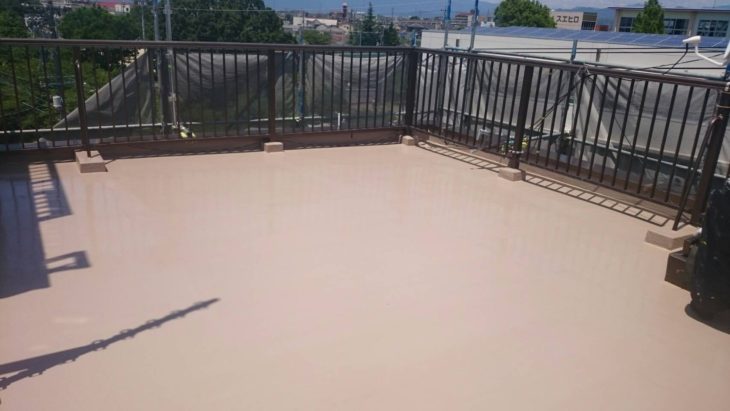   岐阜市　ベランダ雨漏り　ウレタン防水絶縁工法　　